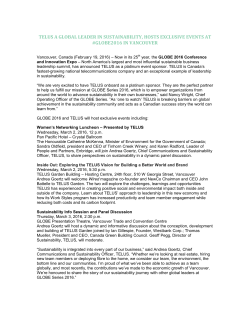 telus a global leader in sustainability, hosts exclusive events at