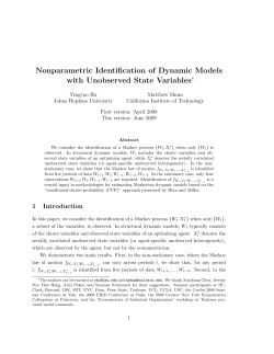 Nonparametric Identification of Dynamic Models with