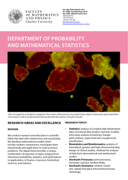 DEPARTMENT OF PROBABILITY AND MATHEMATICAL STATISTICS