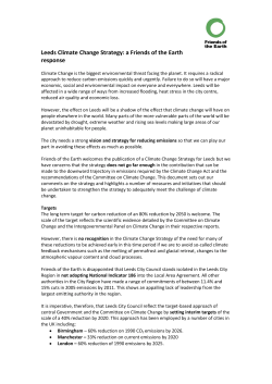 Leeds Climate Change Strategy response
