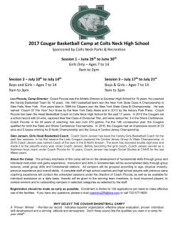 2017 Cougar Basketball Camp at Colts Neck High School