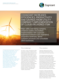Cognizant Increases Efficiencies, Productivity and Savings from