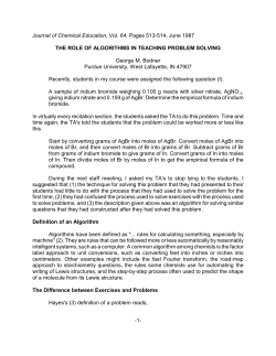 The role of algorithms in problem solving (PDF Available)