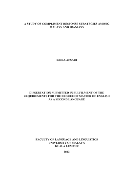 a study of compliment response strategies among malays and