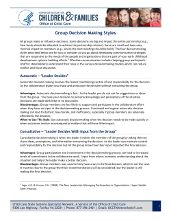 Group Decision Making Styles - Early Childhood Systems Building