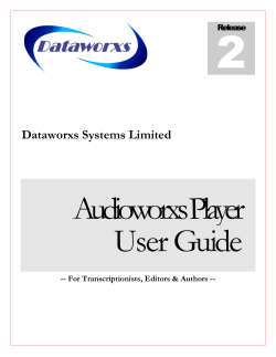 Audioworxs Player User Guide - subdomain download.dataworxs.com