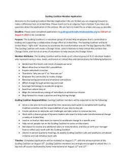 Guiding Coalition Member Application Welcome to the Guiding
