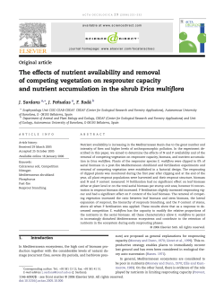 The effects of nutrient availability and removal of - CREAF