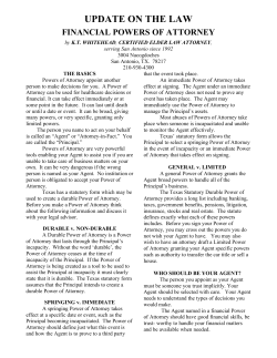 Financial Powers of Attorney