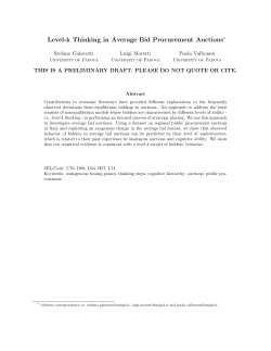 Level-k Thinking in Average Bid Procurement Auctions