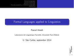 Formal Languages applied to Linguistics
