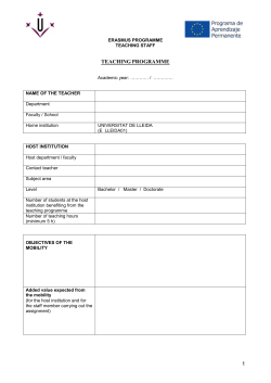 teaching programme