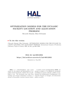 optimization models for the dynamic facility location and allocation