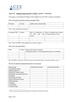 ACER_RECOMMENDATION_CBCA_ ANNEX 3 Electricity
