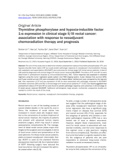 Thymidine phosphorylase and hypoxia-inducible factor 1
