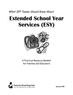What IEP Teams Should Know About ESY