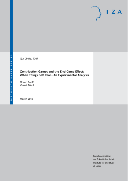 Contribution Games and the End-Game Effect: When Things