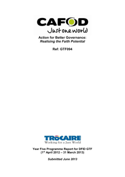 GTF094 Year Five Programme Report for DFID GTF (1 st
