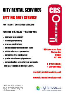 Landlords Form - City Rental Services