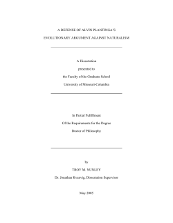 A Defense of Alvin Plantinga`s Evolutionary Argument Against