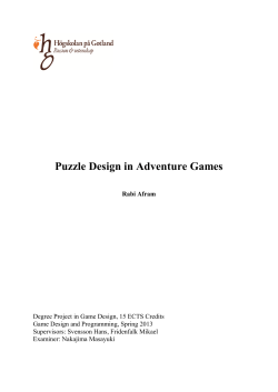 Puzzle Design in Adventure Games