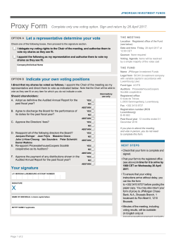 OPTION A Let a representative determine your vote OPTION B