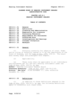chapter 445-x-1 hearing instrument dealers