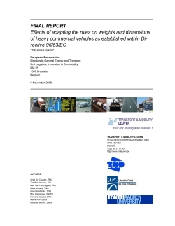 FINAL REPORT Effects of adapting the rules on weights and