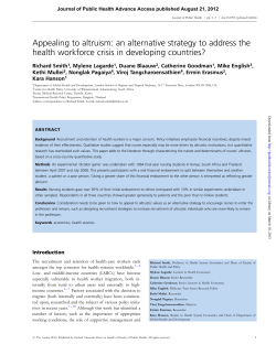 Appealing to altruism: an alternative strategy to - Resyst
