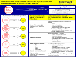 Use this crib sheet to help complete a Yellow Card if you