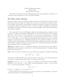 The Mean Value Theorem