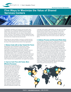 Five Ways to Maximize the Value of Shared Services