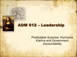 Lecture 18 - Predictable Surprise: Hurricane Katrina and