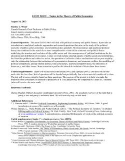 Economics 5403: Public Choice