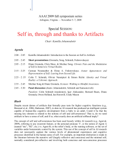 Self in, through and thanks to Artifacts