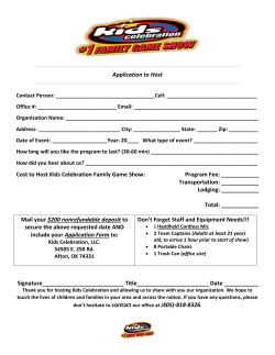 Application to Host Cost to Host Kids Celebration Family Game