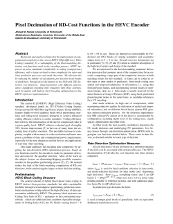Pixel Decimation of RD-Cost Functions in the HEVC Encoder