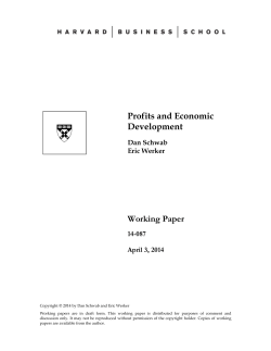 Profits and Economic Development Working Paper