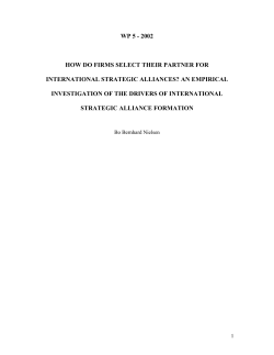 how do firms select their partner for international strategic alliances