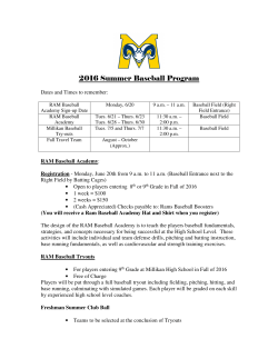 2016 Summer Baseball Program