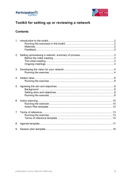 Setting up an engagement/participation network