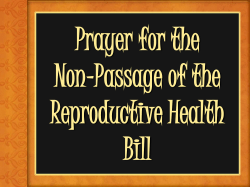 Prayer for the Non-passage of the Reproductive
