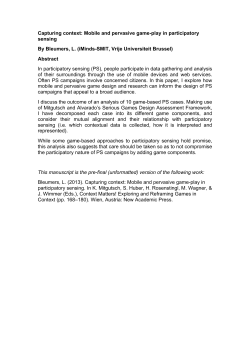 Capturing context: Mobile and pervasive game