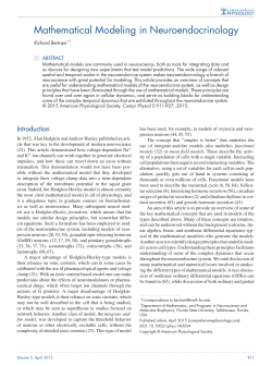 Mathematical Modeling in Neuroendocrinology - FSU Math