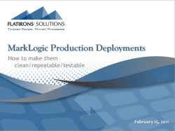 MarkLogic - Production Readiness