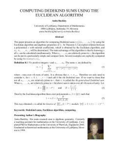 computing dedekind sums using the euclidean algorithm