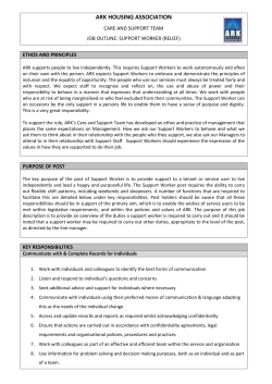 Job Outline - ARK Housing Association