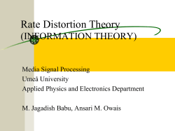 Rate Distortion Theory (INFORMATION THEORY)