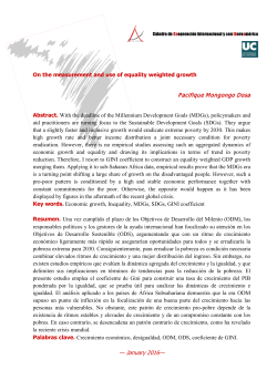 On the measurement and use of equality weighted growth Pacifique