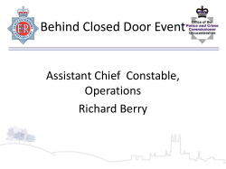 Behind closed doors - Presentation